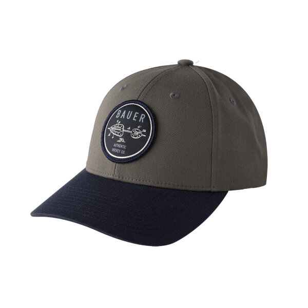 BAUER Curved Brim 2 Tone Patch Snapback Cap - Sr.